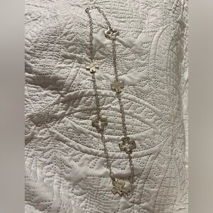 EUC Susan Shaw Silver Long Cross Chain Necklace